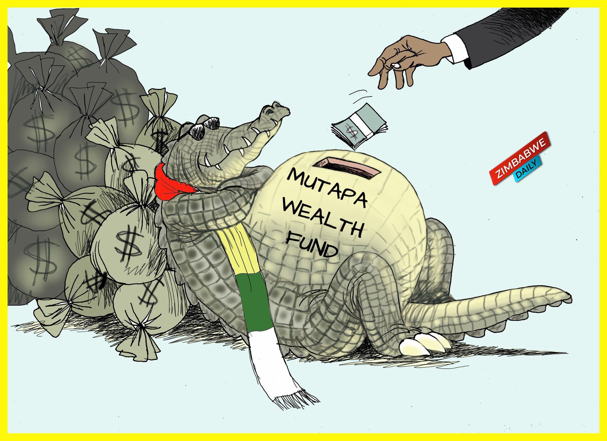 Cartoon with the Crocodille - Mnangagwa